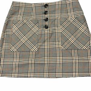 ART and EPHECT Plaid Button-Front Short Skirt size large